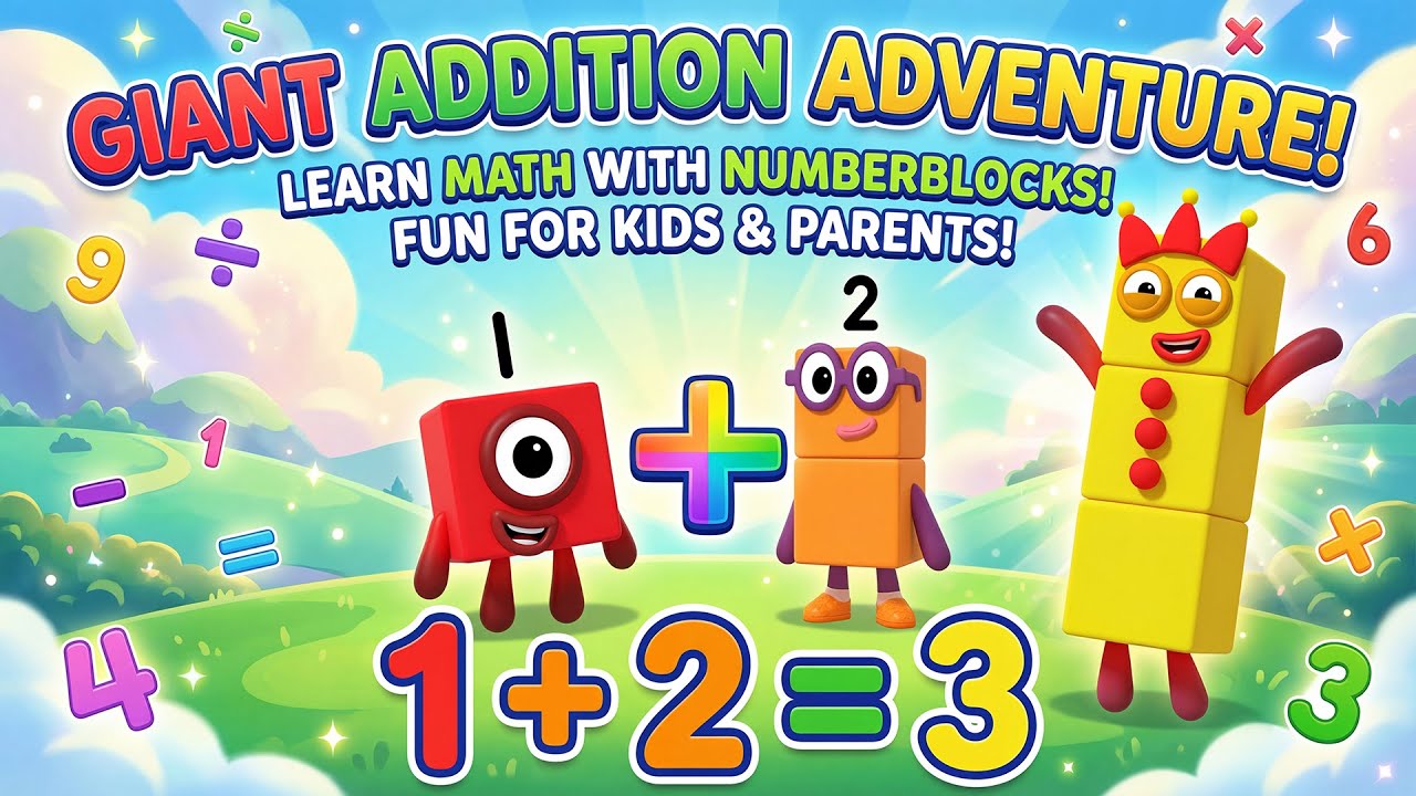 Numberblocks Addition for Toddlers: Making Math Fun! (1, 2, 3)1️⃣ + 2️⃣ = 3️⃣ | Fun Math for Kids!