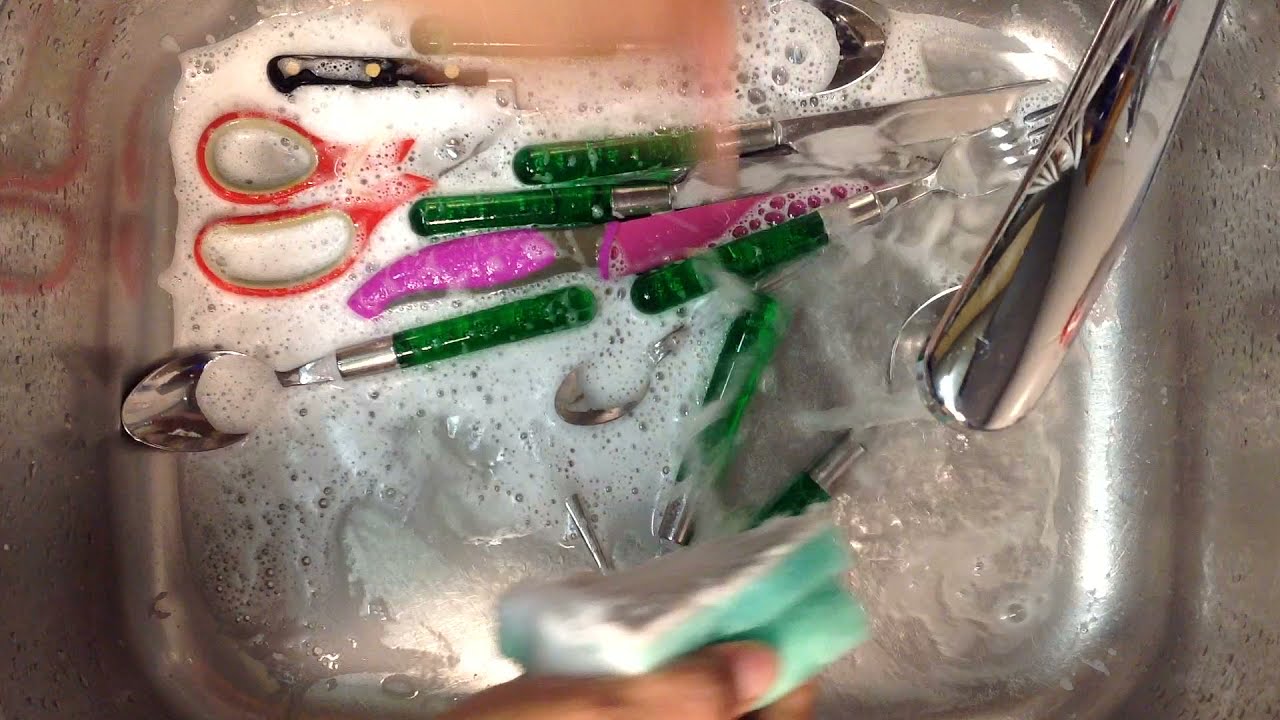 visual ASMR ~ water sounds /  washing dishes