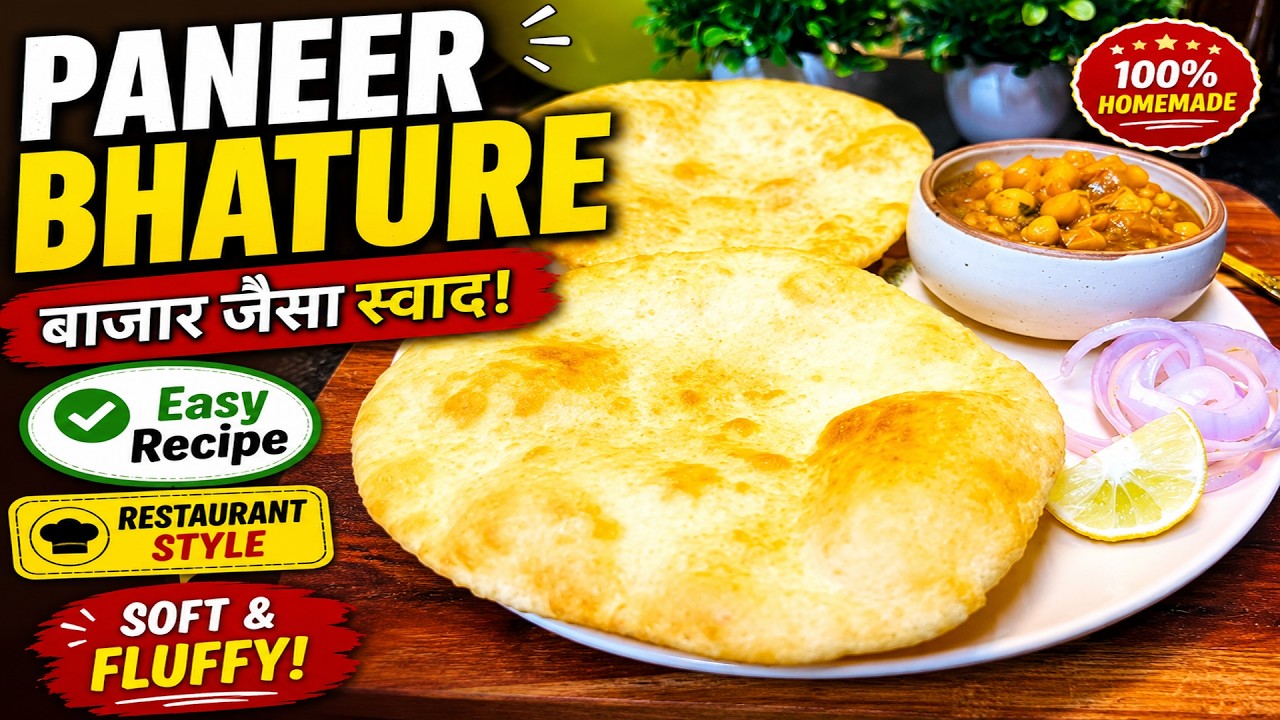 Paneer Bhature Recipe | Healthy chhole bhature recipe  | Stuffed bhature recipe 