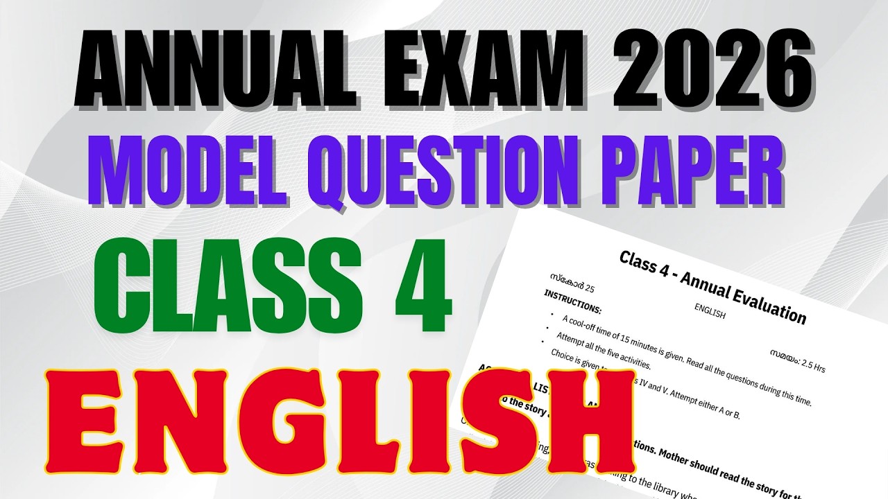 CLASS 4/ ENGLISH/ ANNUAL EXAMINATION/ MODEL QUESTION PAPER#english#class4 