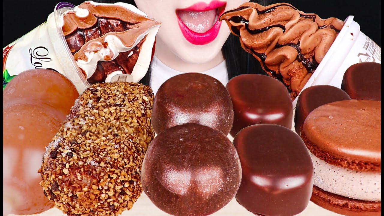 ASMR CHOCOLATE ICE CREAM, TURTLE EGG ICE CREAM 초콜릿 아이스크림, 파르페 먹방 EATING SOUNDS