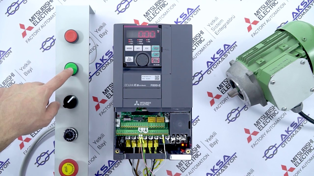 MITSUBISHI ELECTRIC F800 AC MOTOR SÜRÜCÜ BUTONLA START-STOP AYARI (MÜHÜRLEME)