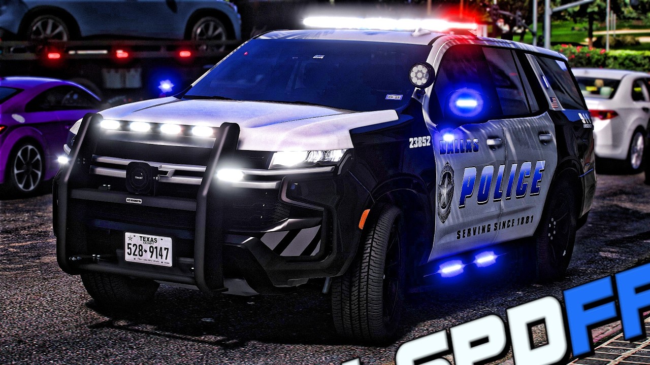 GTA 5 LSPDFR | Патруль Tahoe полиции Далласа | Дневной патруль города