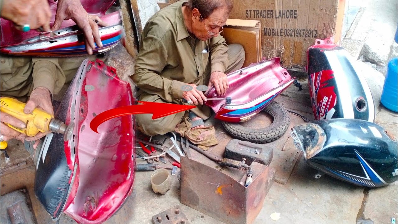 How To Repair Motorcycle Fuel Tank Leakage||Amazing Technique to Fix Bike petrol Tank Leak.