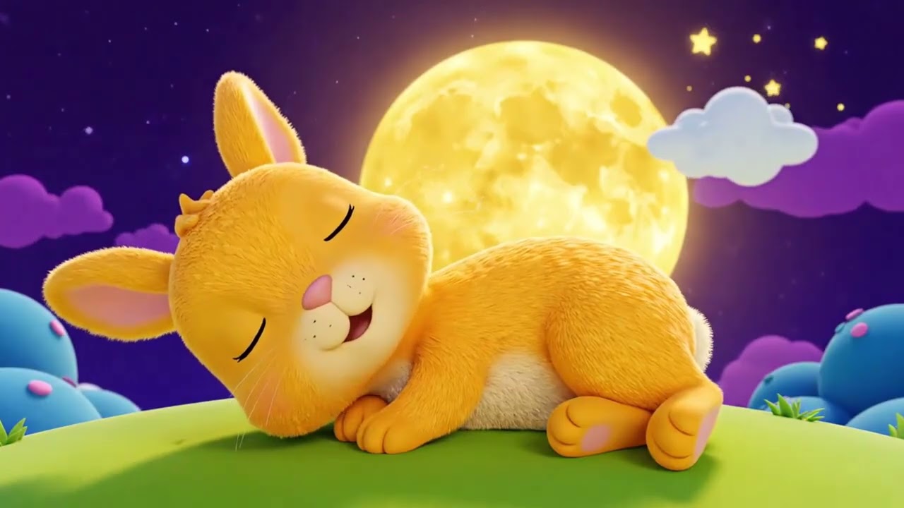 Sleepy Bunny Under the Moon 🌙 | 3 Hours Baby Sleep Music | Calm Bedtime Story for Kids