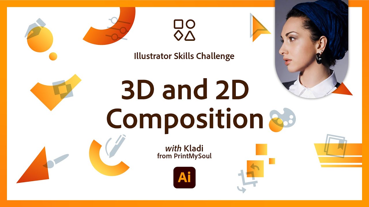 3D and 2D Composition | Illustrator Skills Challenge