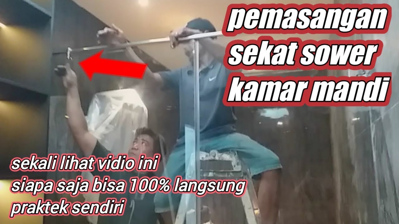 cara pasang sekat kamar mandi@zona glas 13579