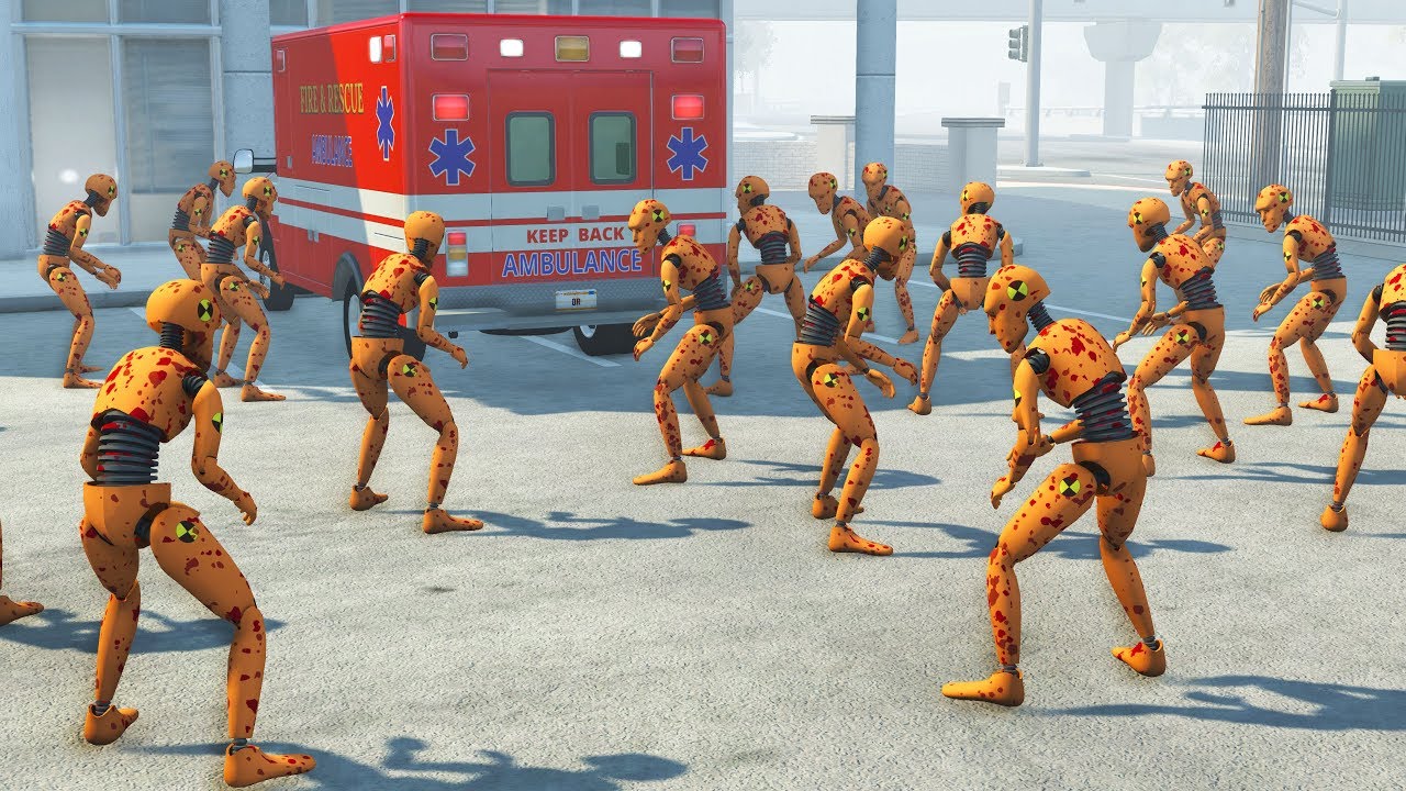Escape from the Parking Lot – Crash Test Zombies – BeamNG Drive Movie | Demolition Republic