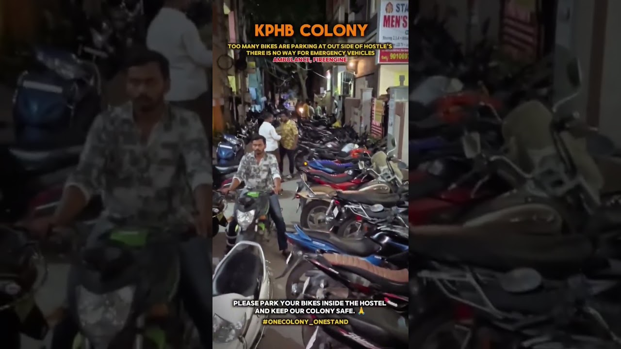 🚨 KPHB issue Due to the large number of boys&rsquo; hostels, bikes are being parked outside on the roads.