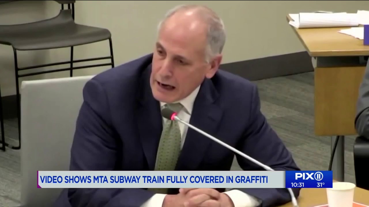 Videos hows MTA train fully covered in graffiti