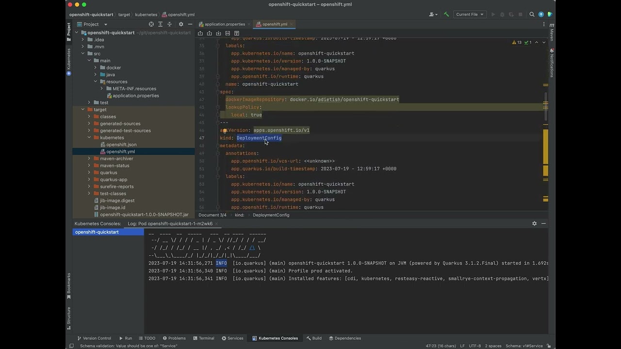 Deploy your Quarkus app to a kubernetes cluster in intellij-kubernetes - Part 2