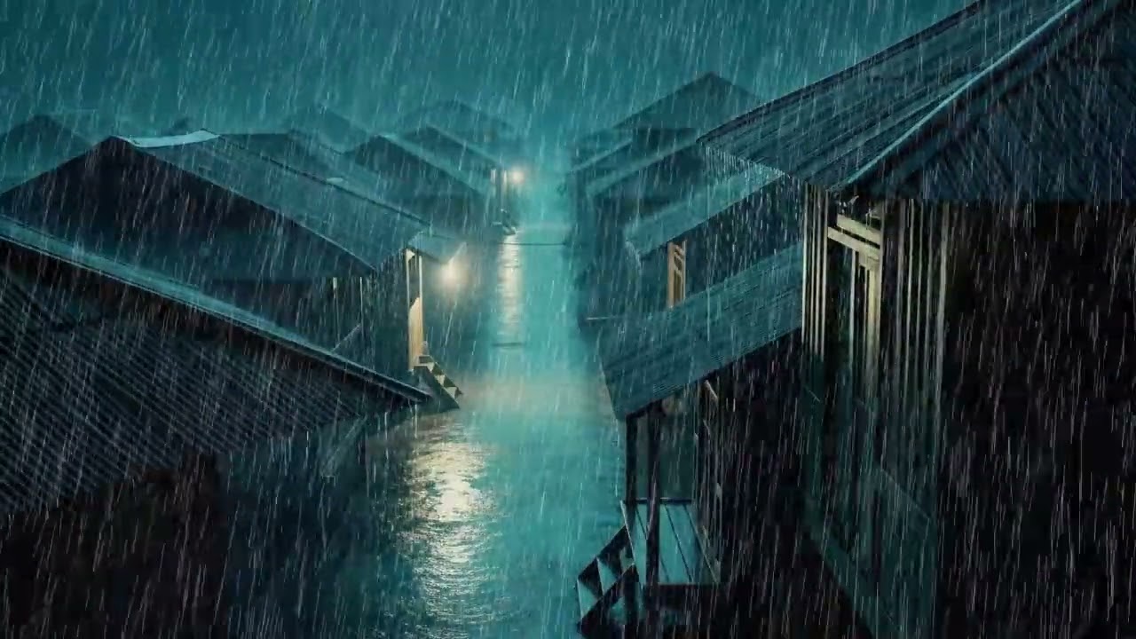 No Ads Rain Sounds for Sleeping – Gentle Tin Roof Rain with Soft Thunder for Healing Sleep