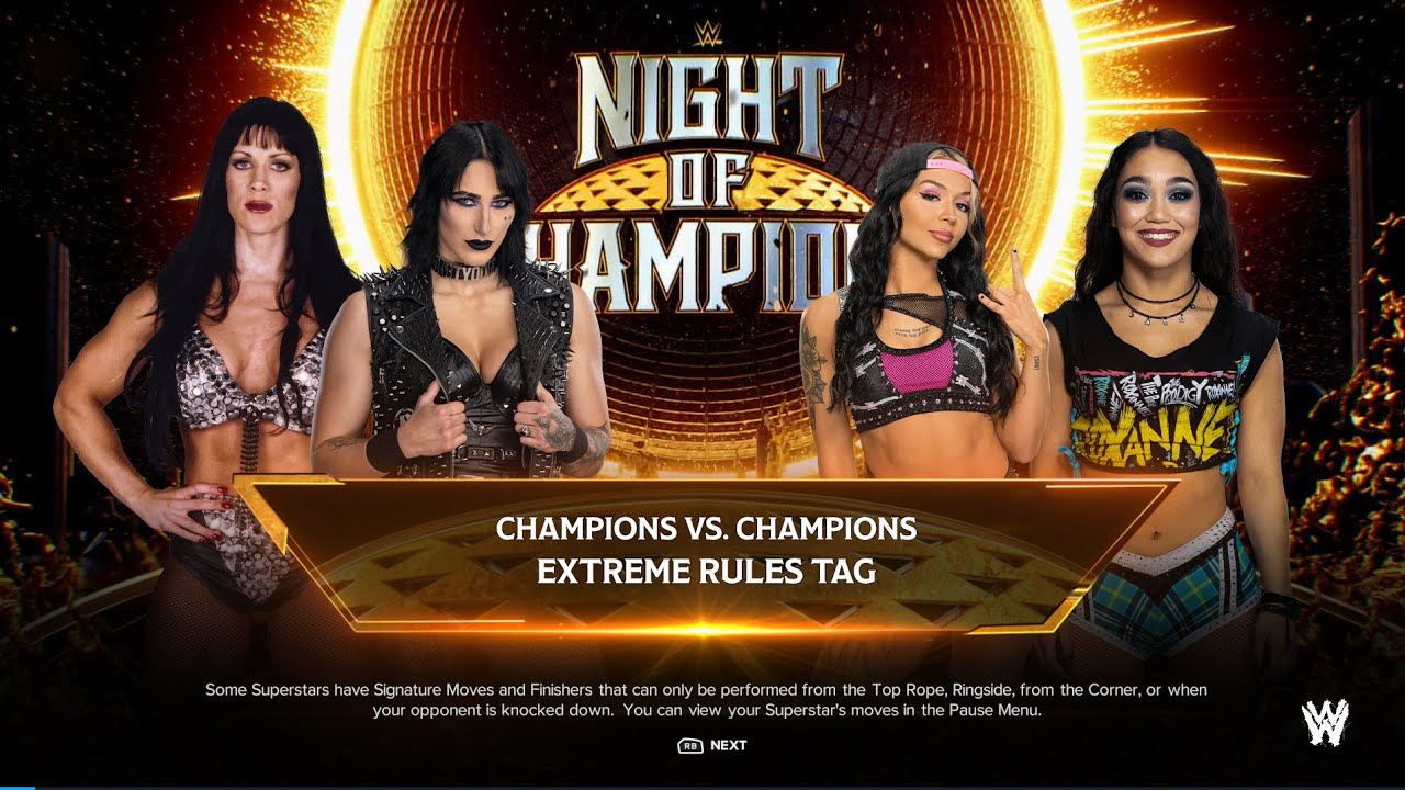Rhea Ripley and Chyna vs Roxanne Perez and Cora Jade for the Nxt and Wwe Women’s Tag team titles 