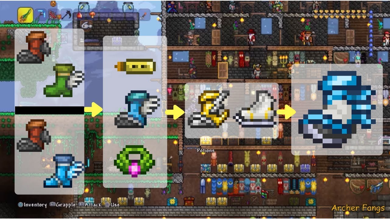 Terraria: How to Craft the Frostspark Boots Console Edition