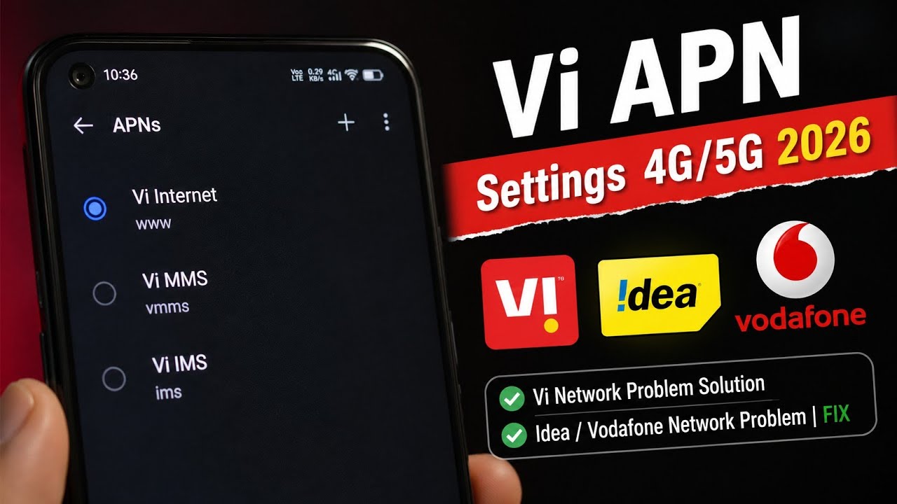 Vi APN Settings 4G/5G 2026 ✨ | Vi Network Problem Solution ✅ | Idea / Vodafone Network Problem | FIX