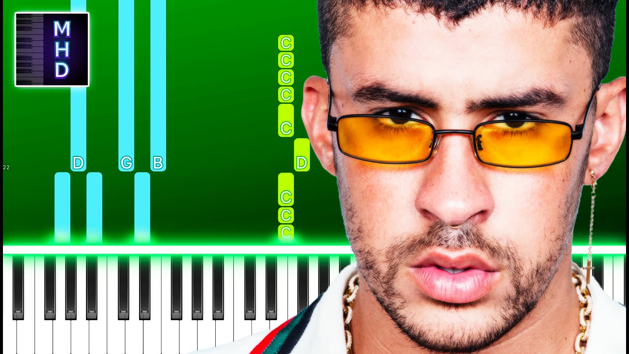 Bad Bunny - A Tu Merced (Piano Tutorial Easy)