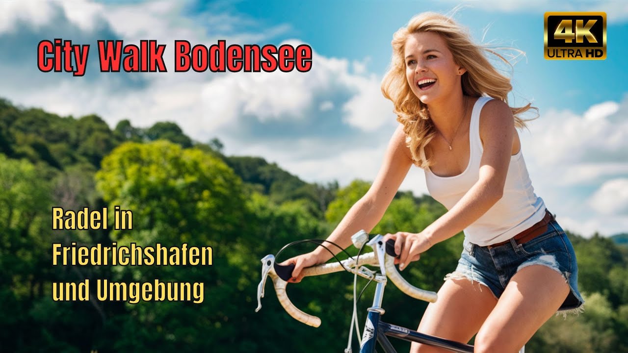 Fahrrad Runde mit City Walking Bodensee 🇩🇪 um Friedrichshafen April 2024 ✨ 4K HDR