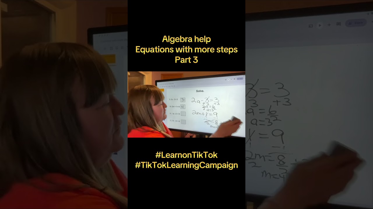 Algebra help - Solving equations with more steps. Part 3