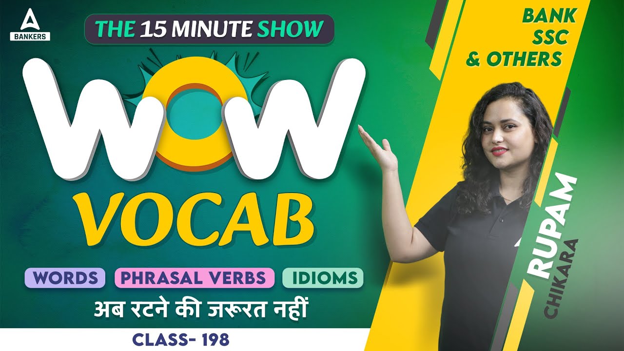 WOW VOCAB | English Vocabulary for Competitive Exams | Class #198 | Rupam Chikara