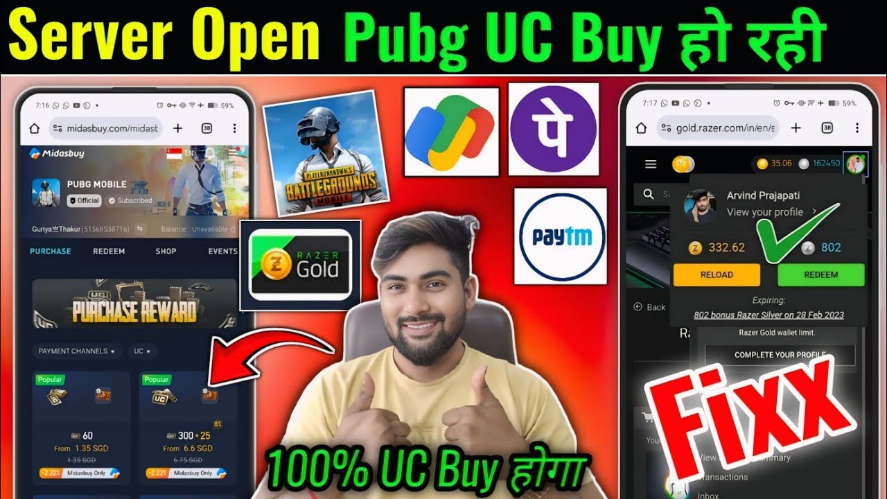 BGMI UC Kaise Buy Kare | Midasbuy UC Buy Problem Solve | Razer Gold se UC Kaise Buy Kare