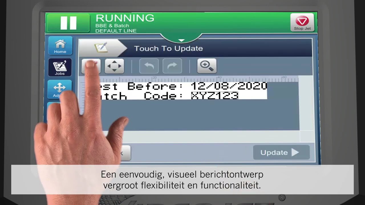 code assurance met Videojet Simplicity interface