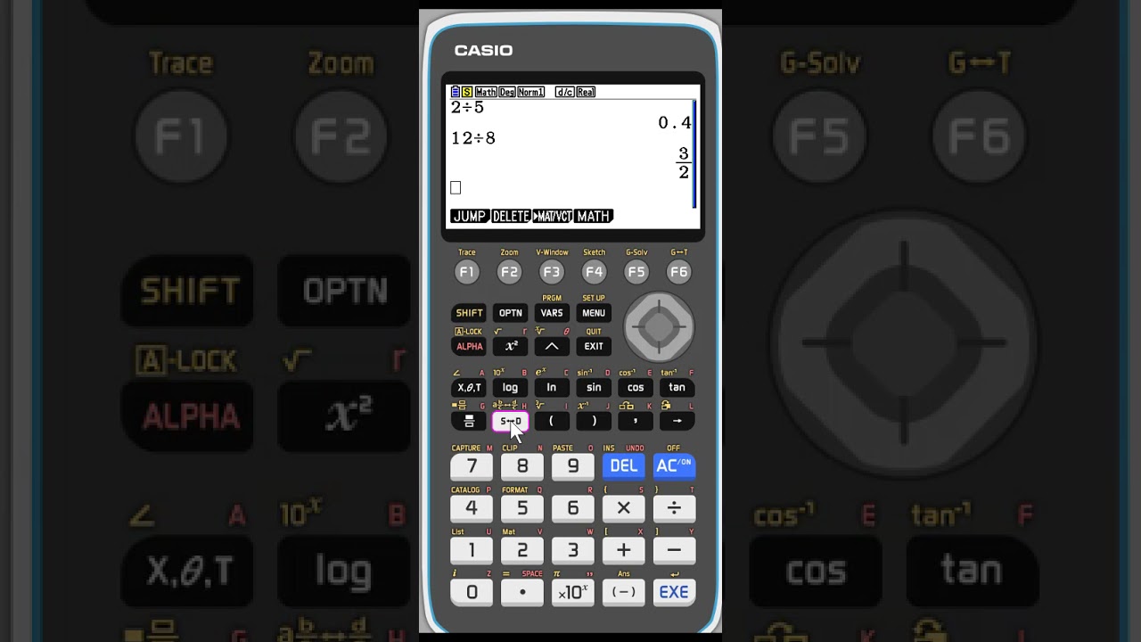 fx-CG50 Prizm: Converting Between Fraction, Decimal, Mixed Number and Improper Values