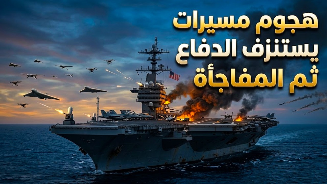 إيران تطلق 200 مسيّرة نحو حاملة طائرات أمريكية… والرد يقلب الهجوم ضد مُطلقيه
