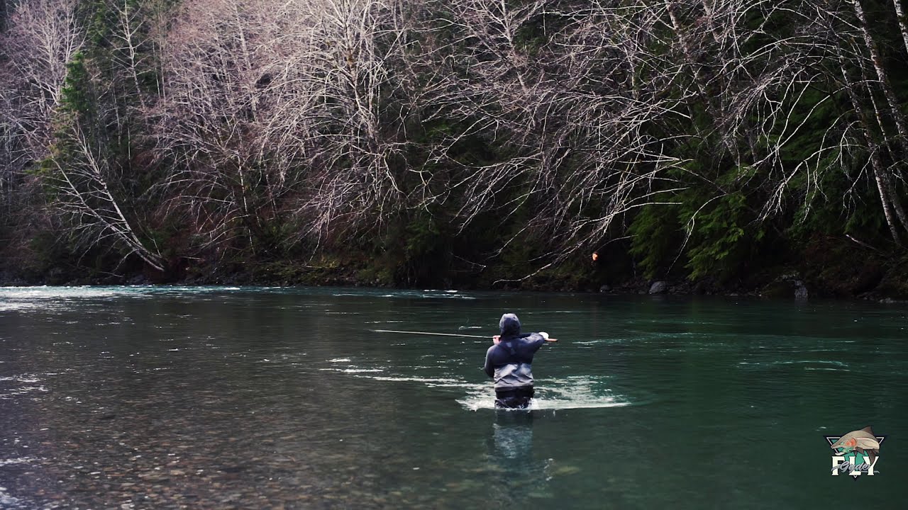 Winter Steelhead Hard Spey Fishing Hookset!