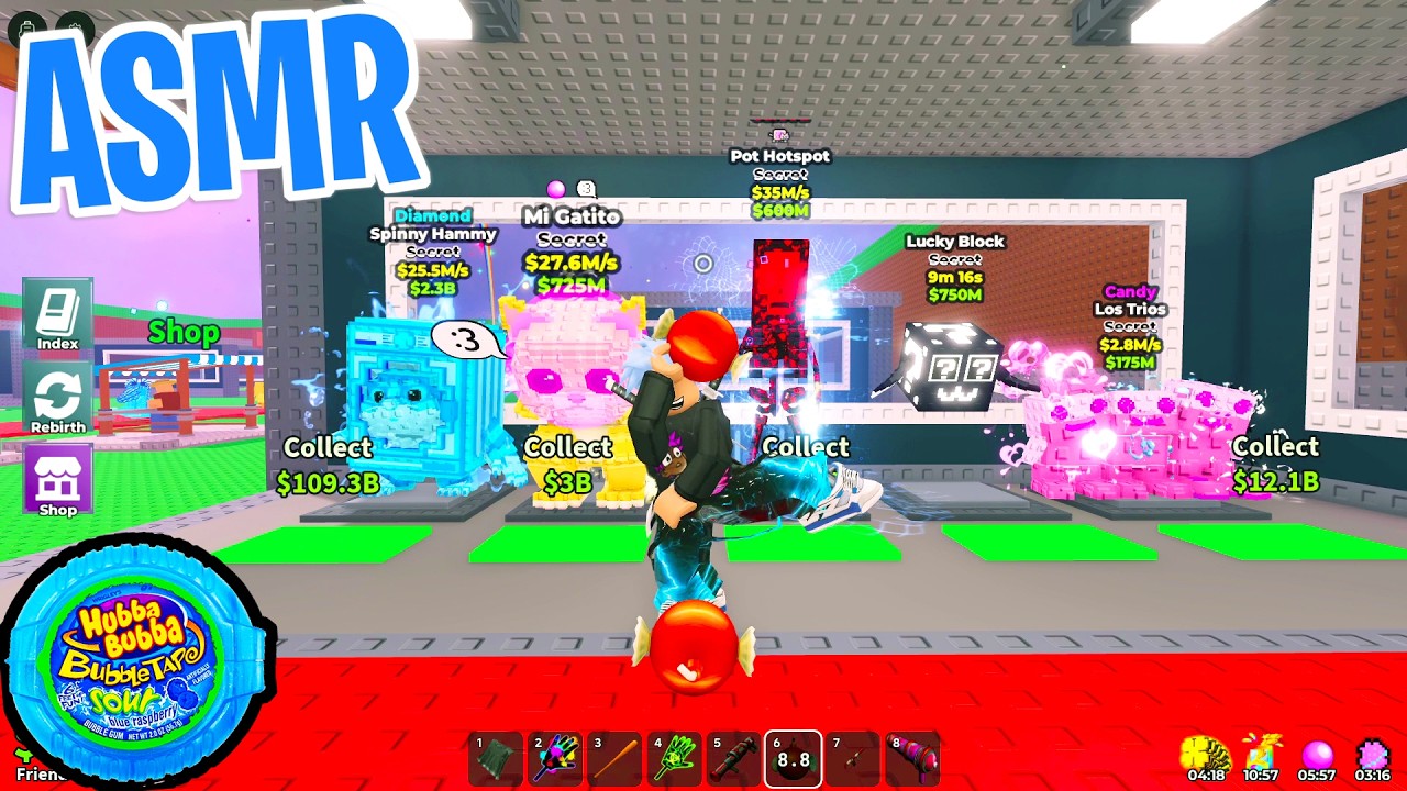 ASMR Roblox Steal a Brainrot Gatito Event Admin Abuse 😴 Gum Chewing 🎮🎧 Controller Sounds Whispering💤