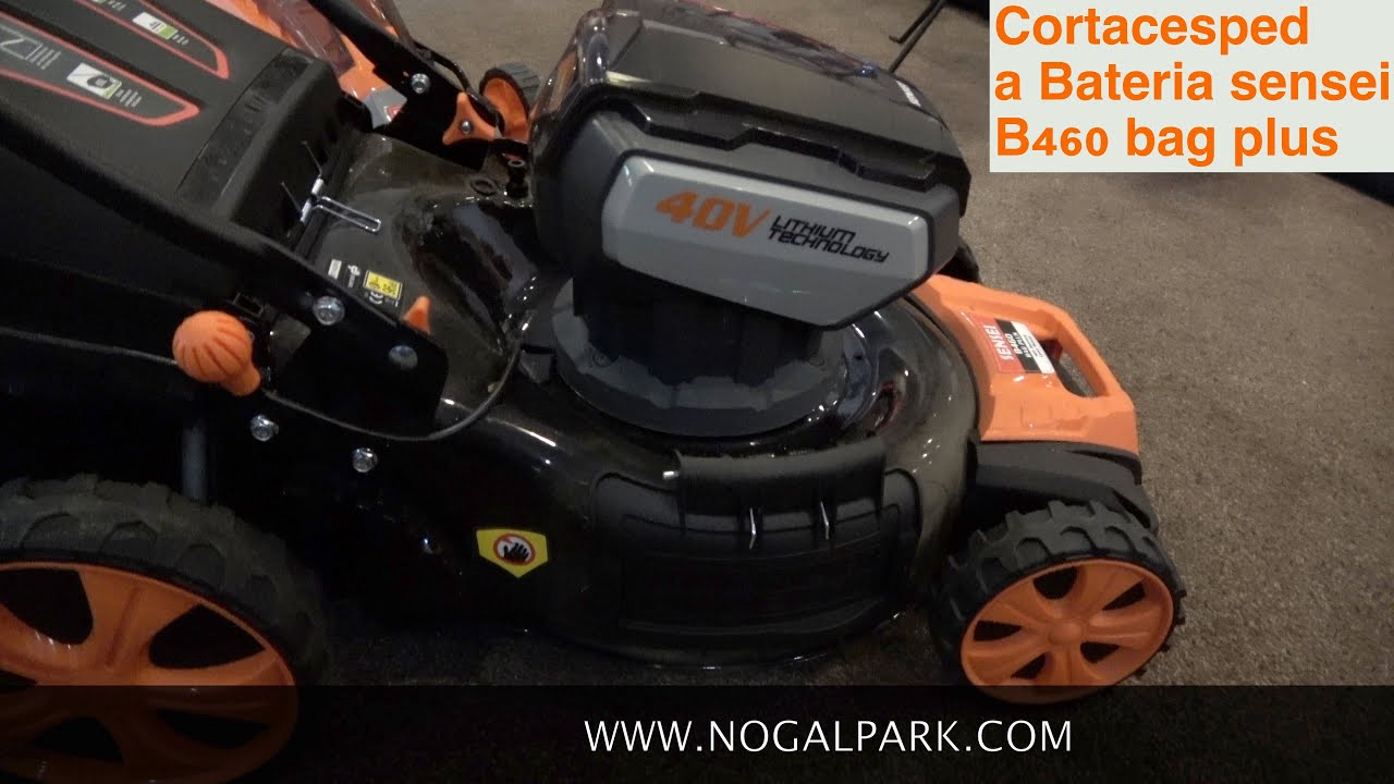 Cortacésped a batería Sensei B460 Bag Plus 40V Tutorial Unboxing Review cortadora Césped inalámbrica