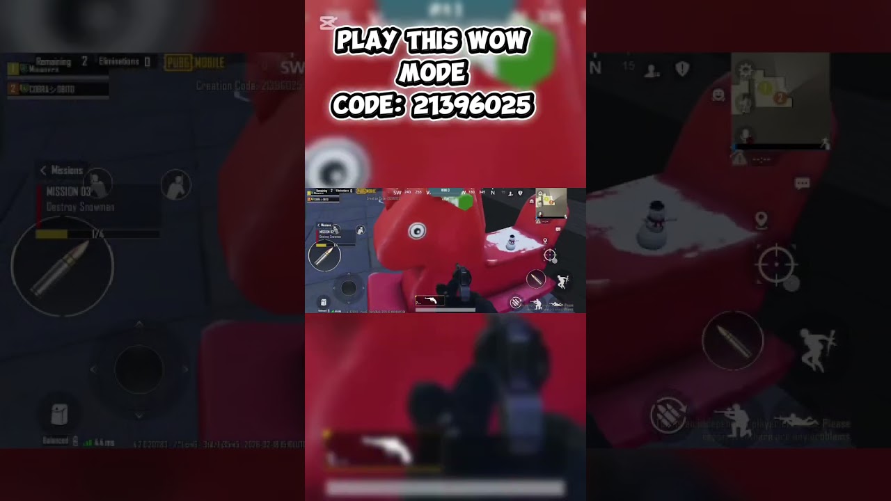 #PUBGMOBILE pubg new awesome wow mode Target Practice on Snowmen! (Part 5) Code: 19092120