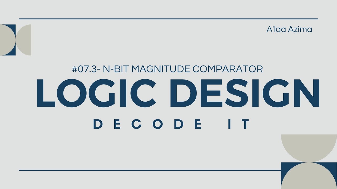 #07.3-  Logic Design - n-Bit Magnitude Comparator 