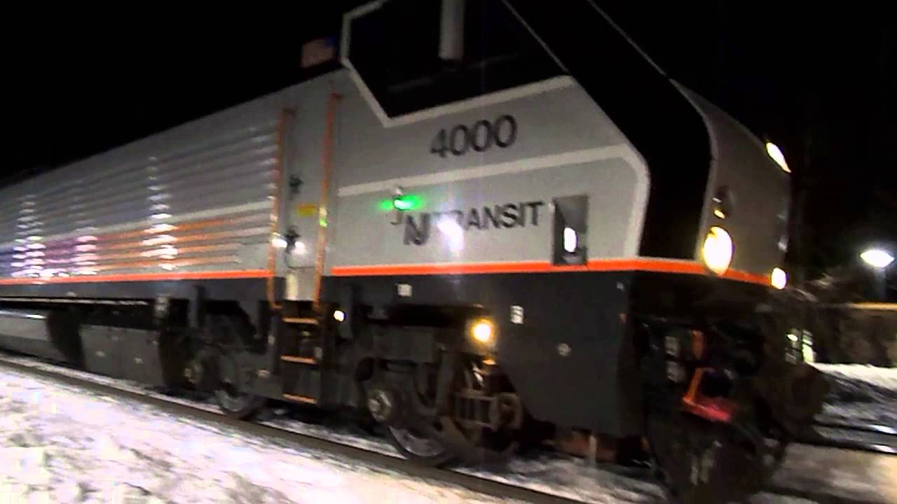 New Jersey Transit HD: Alstom PL42AC 4000 Departs Westfield Station with Train 5533 On the RVL