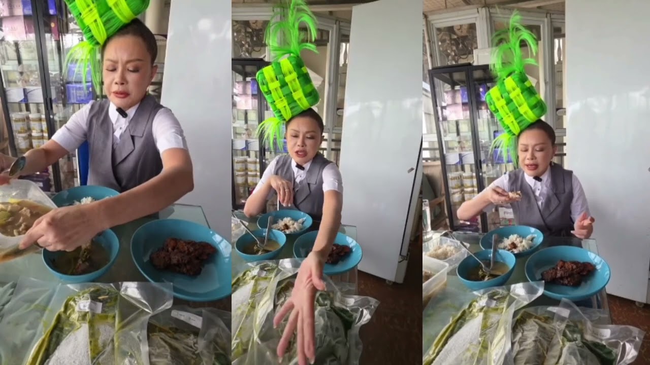 Ketupat di Kepala, Cik Mehong Makan Siang Pakai Sup Ayam Banyak Menu Habis