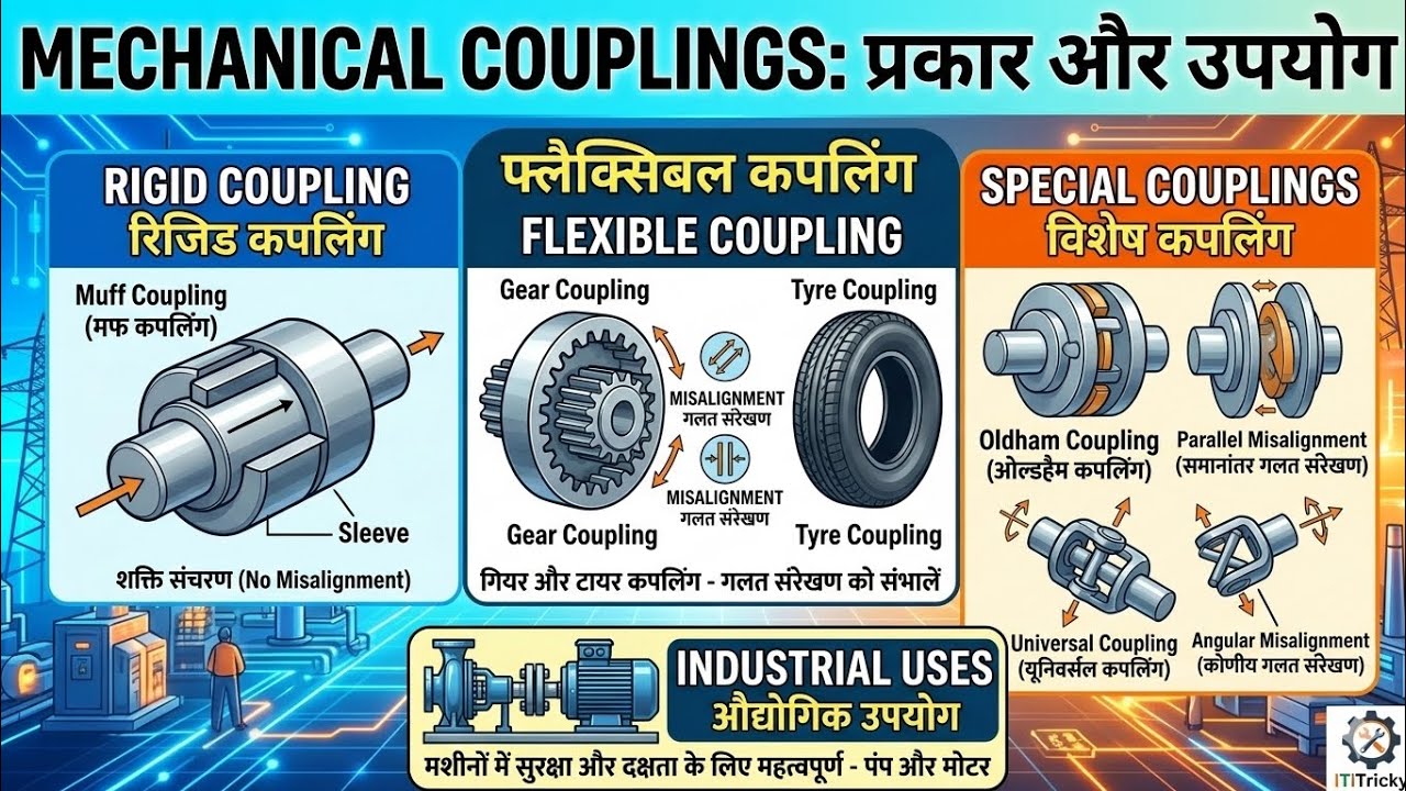 Mechanical Couplings पूरा चैप्टर एक क्लास में खल्लास! 🔥 | Rigid & Flexible Couplings