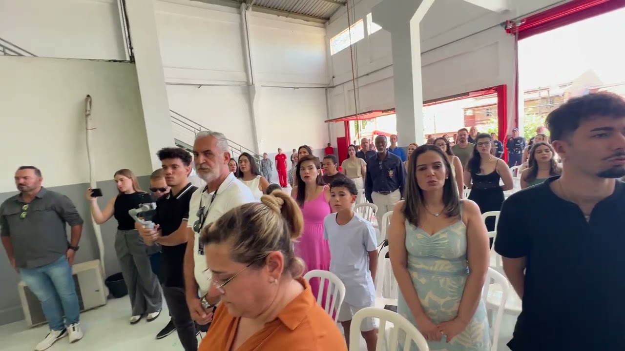 HINO NACIONAL DO BRASIL EXECUTADO NA  ENTREGA DA REVITALIZAÇÃO DOS BOMBEIROS HORTOLÂNDIA 