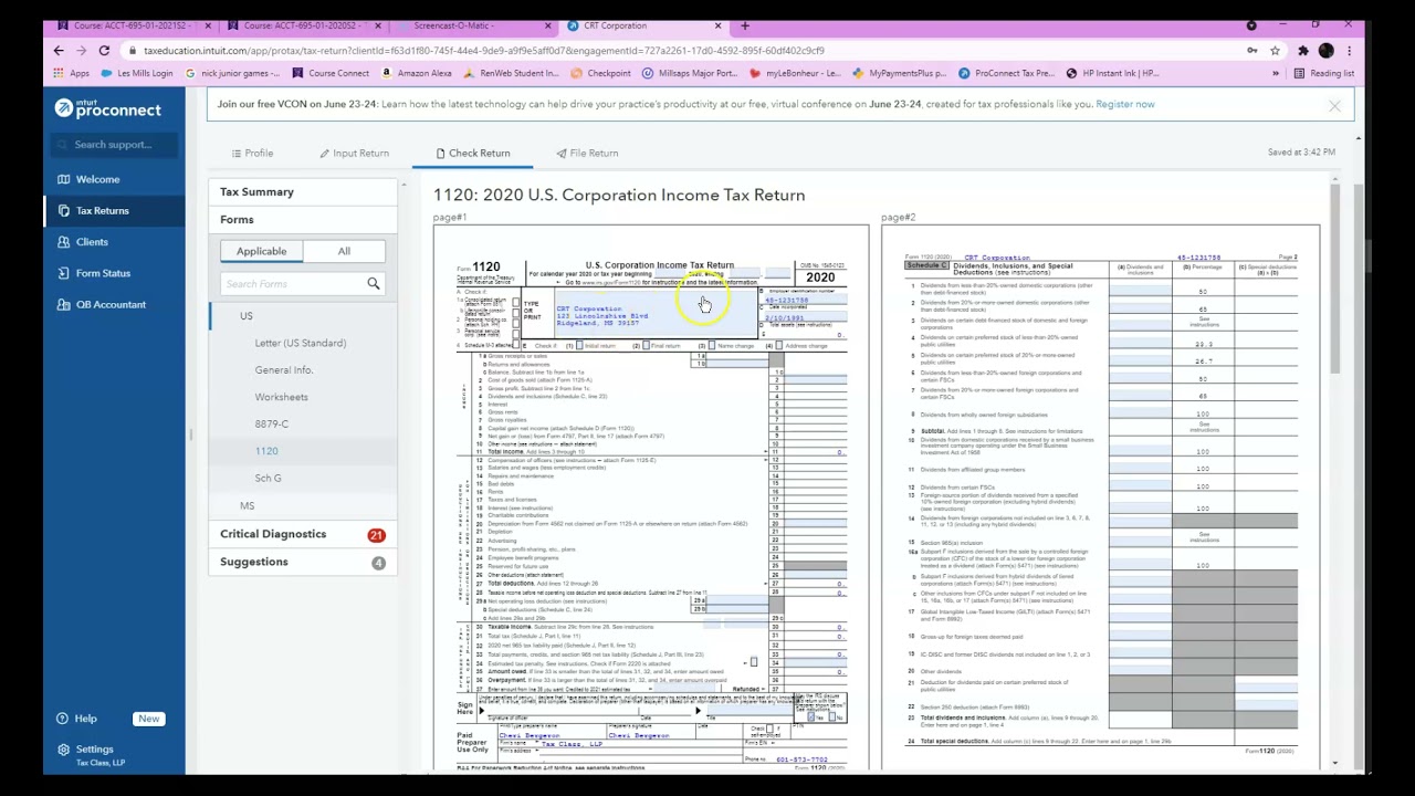 Part 2 Inputting Corporation into ProConnect