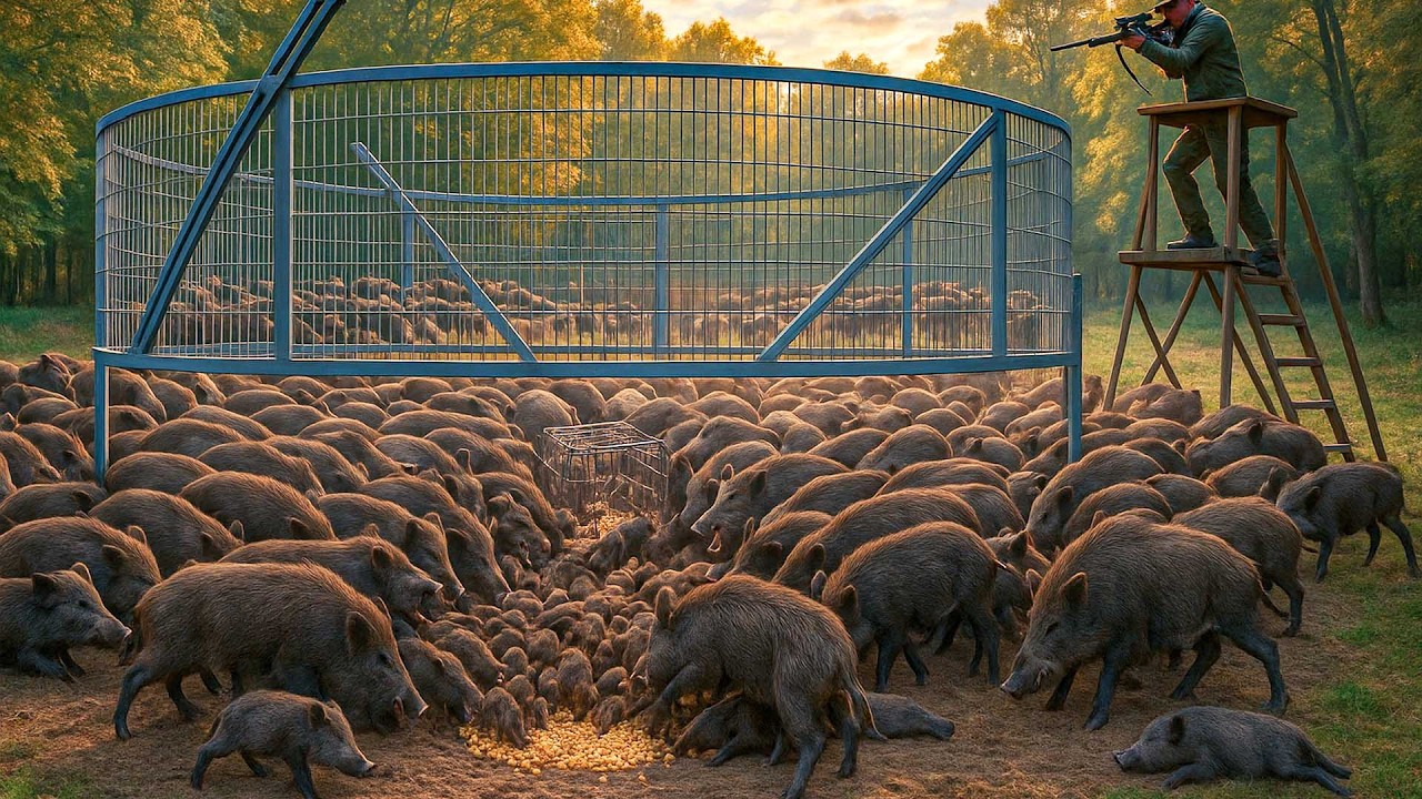Hunderte Wildschweine in einer Nacht gefangen &ndash; So funktioniert die t&ouml;dliche Falle!