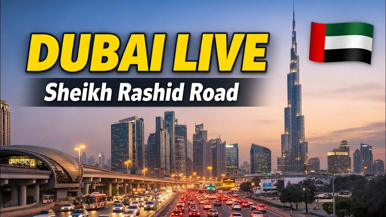 Dubai Live Streaming | Sheikh Rashid Road Traffic & City View 🇦🇪 | UAE Live