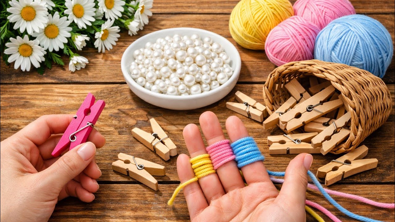 Wow, clothes pegs 😳 I make a lot of these and sell them all💰💰 Easy decorative flower making.