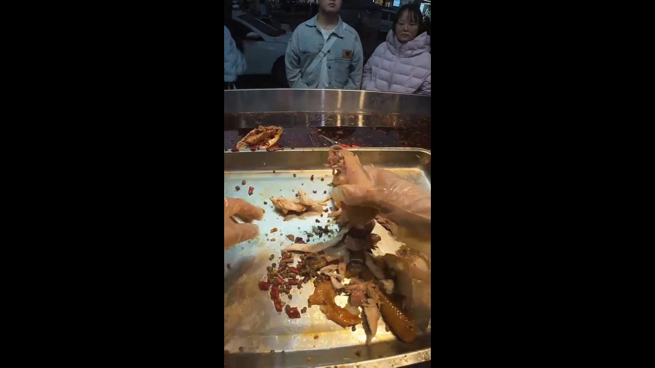 Uncut POV | Hand-Shredding Spicy Chicken & Mixing Peppers | Real-Time Vendor Rhythm
