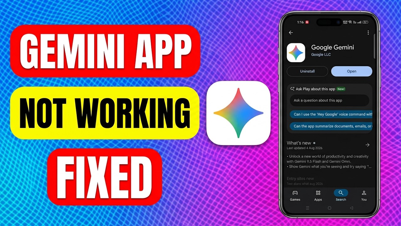 Google Gemini App Crashing & Not Working on Android Phone &mdash; Problem Solved