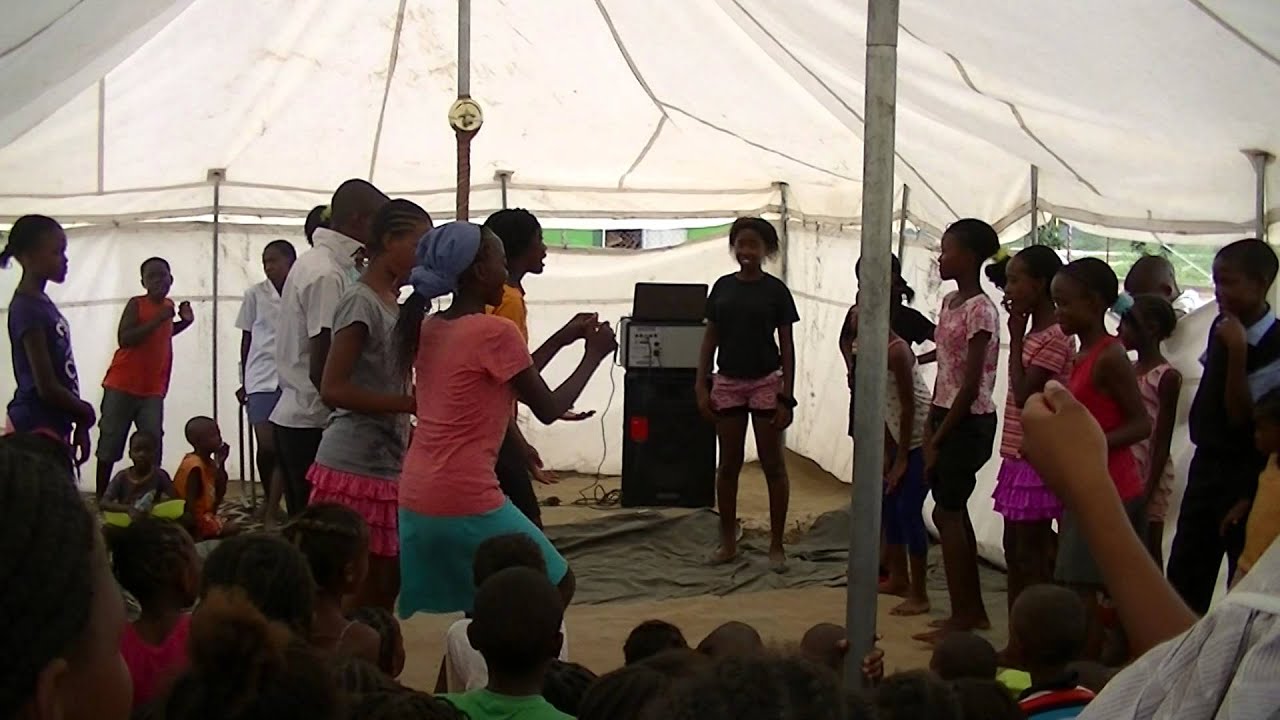 Youngsters performing in Youth Club (Outjo, Namibia)