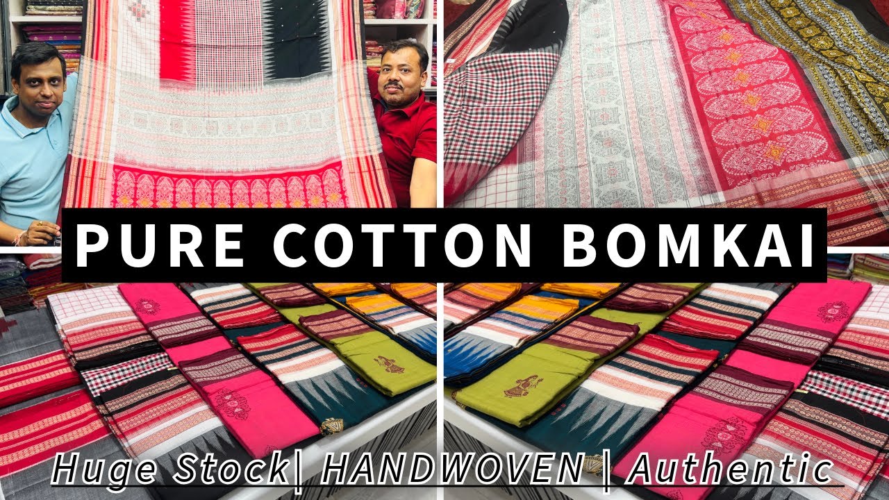 PURE COTTON BOMKAI | ODISHA HANDLOOM SAREES | MORE THAN 50 COLOURS | ADI INDIAN SILK HOUSE