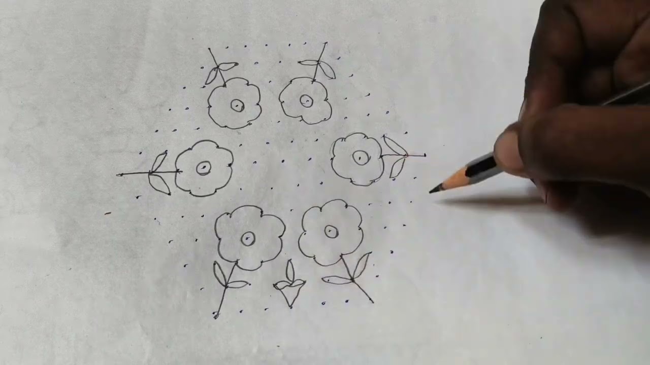 13×7 dots flower kolam#kolam#muggulu#rangoli#trending#foryou#shorts#comedy#cooking#reels#dailykolam 