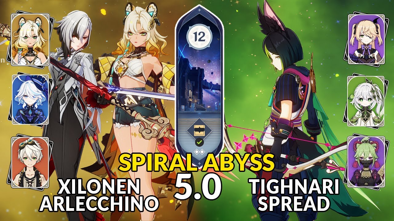 New 5.0 Spiral Abyss│Xilonen Arlecchino & Tighnari Spread | Genshin Impact Floor 12