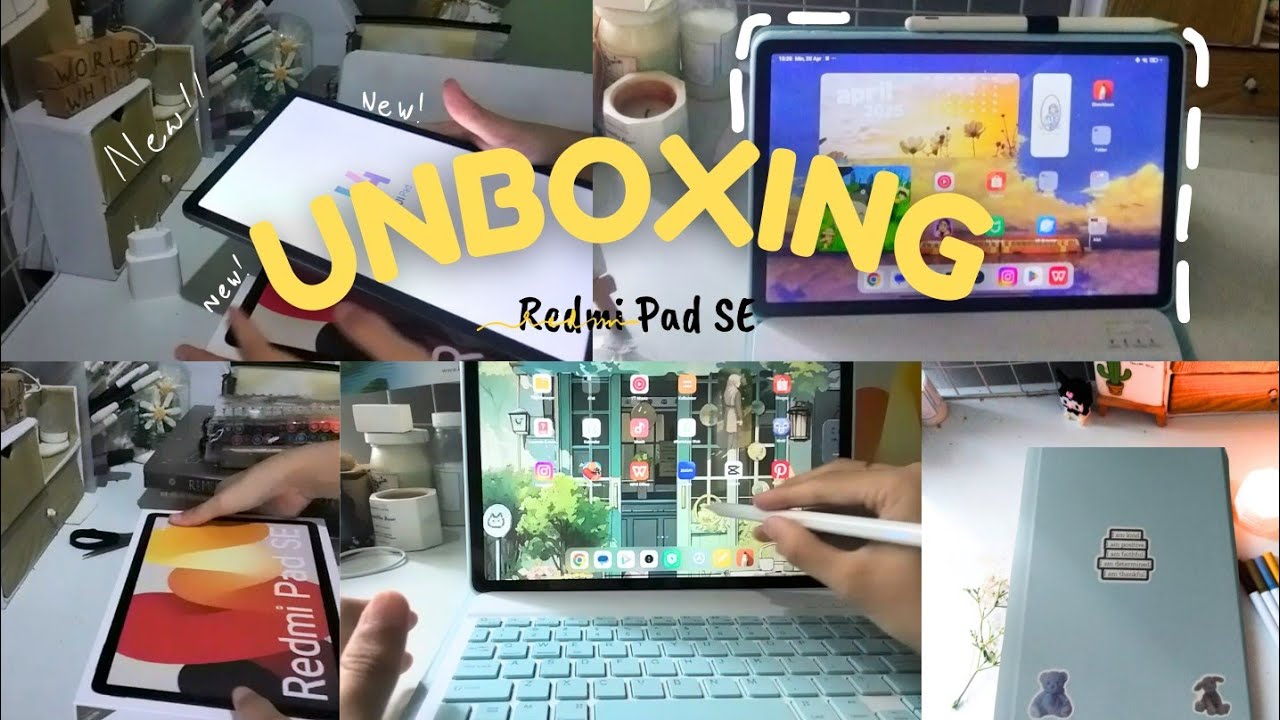 ❁ Redmi Pad SE unboxing | accessories, blue set up, stylus pen, keyboard magnetic ❁