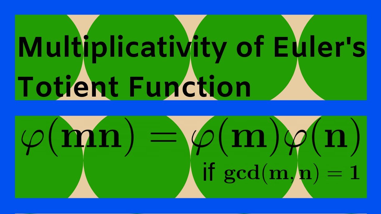 Number Theory | The Multiplicativity of Euler's Totient Function