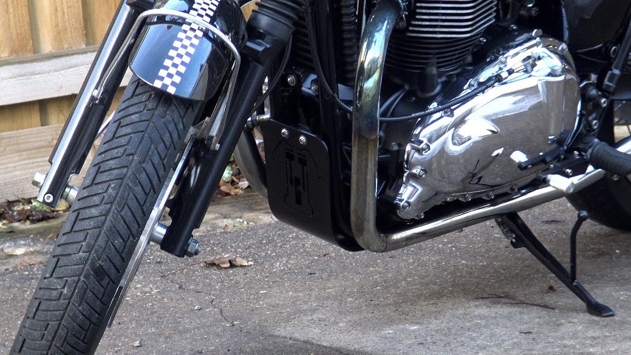 custom Triumph Bonneville T100/Pay Day Projects Pt3 sump guard and adjustable gear lever!