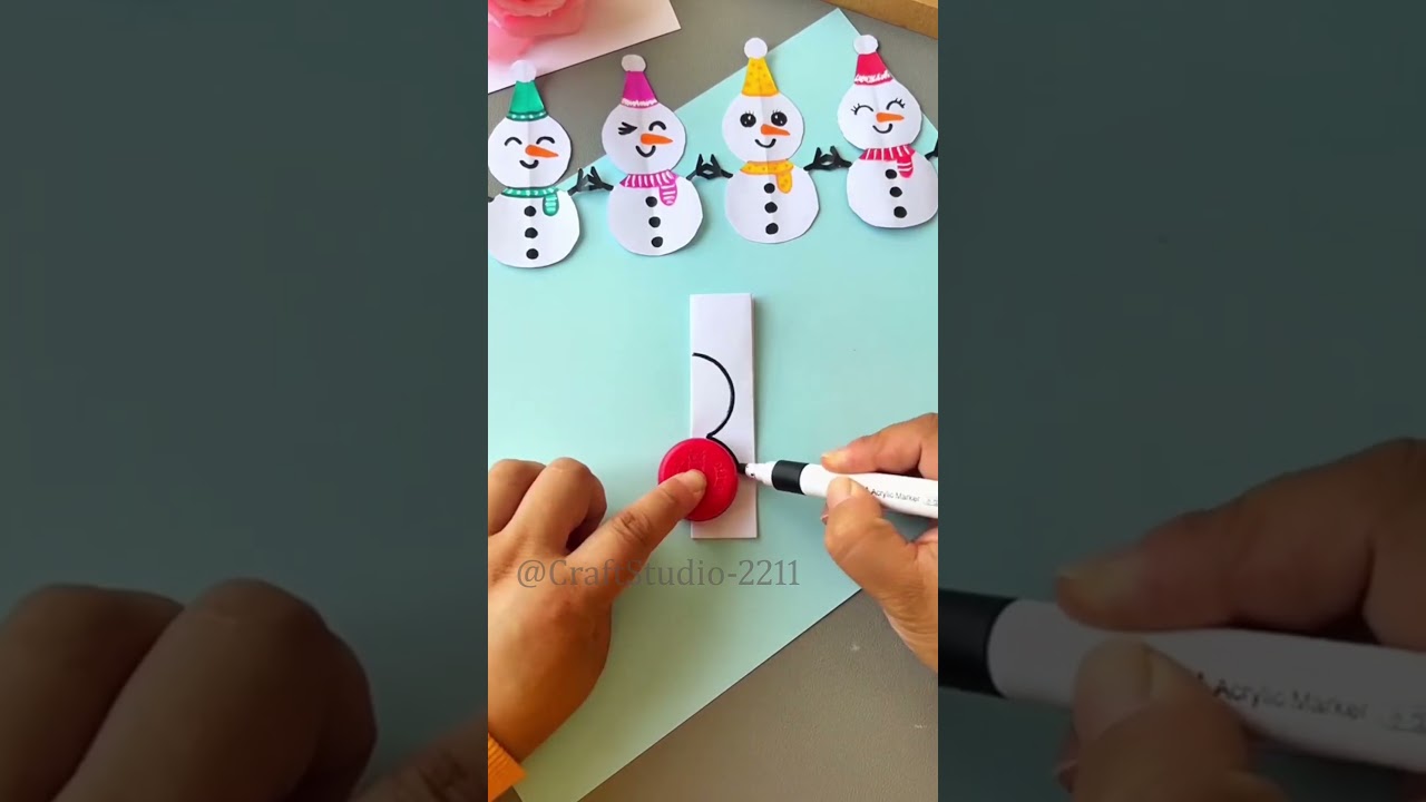 DIY Paper Snowman Craft Fun Winter Activity for Kids |Craft Studio|